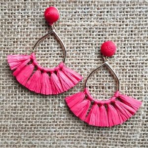 Statement Raffia Earrings, Tassel earrings